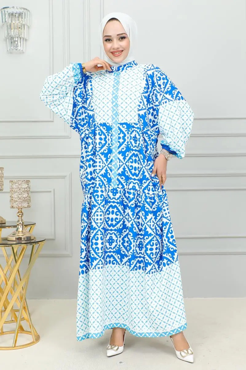 Mec Ethnic Patterned Hijab Dress