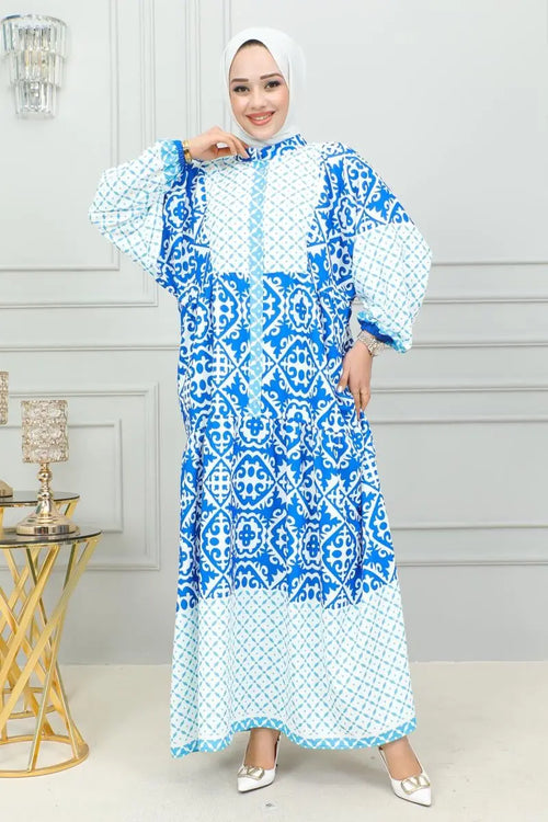 Mec Ethnic Patterned Hijab Dress