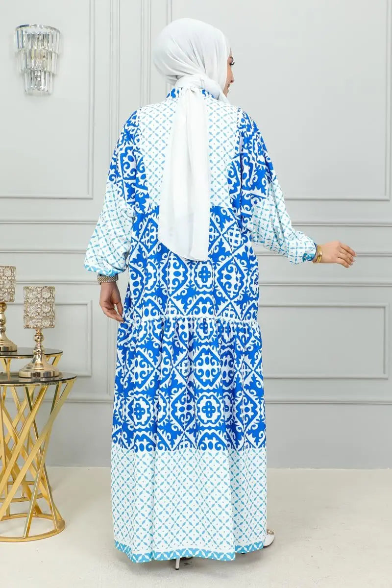 Mec Ethnic Patterned Hijab Dress