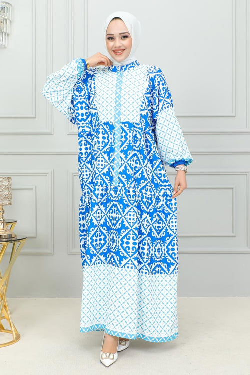 Mec Ethnic Patterned Hijab Dress