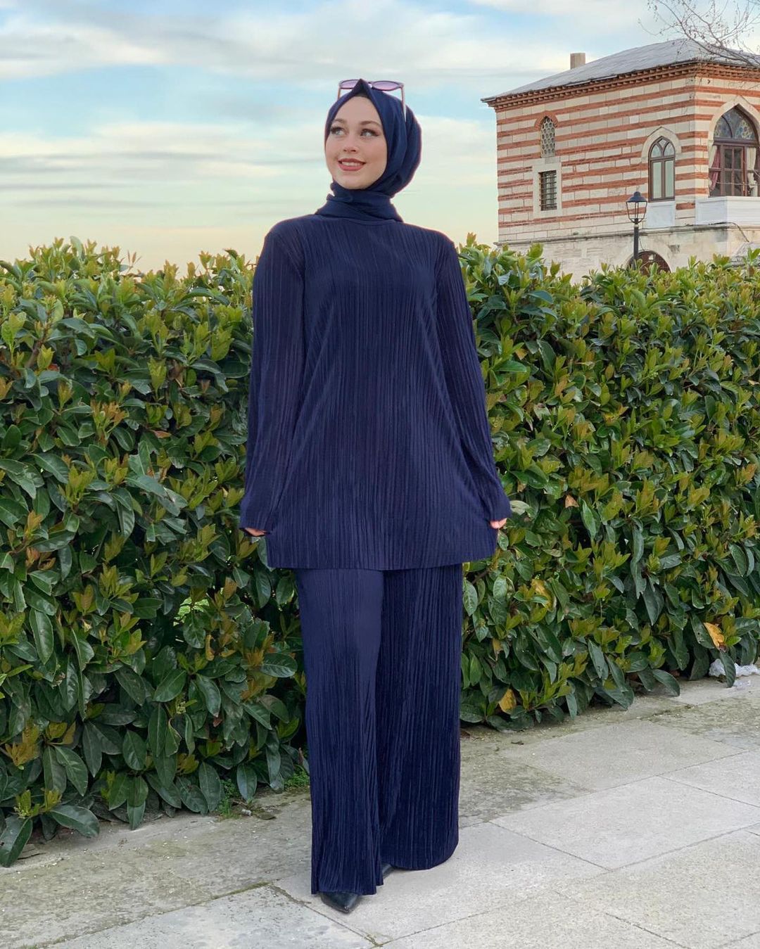 Ethnic Style Loose Casual Pleated 2-Pieces Suit - Purplish Blue / L - 2-pieces set