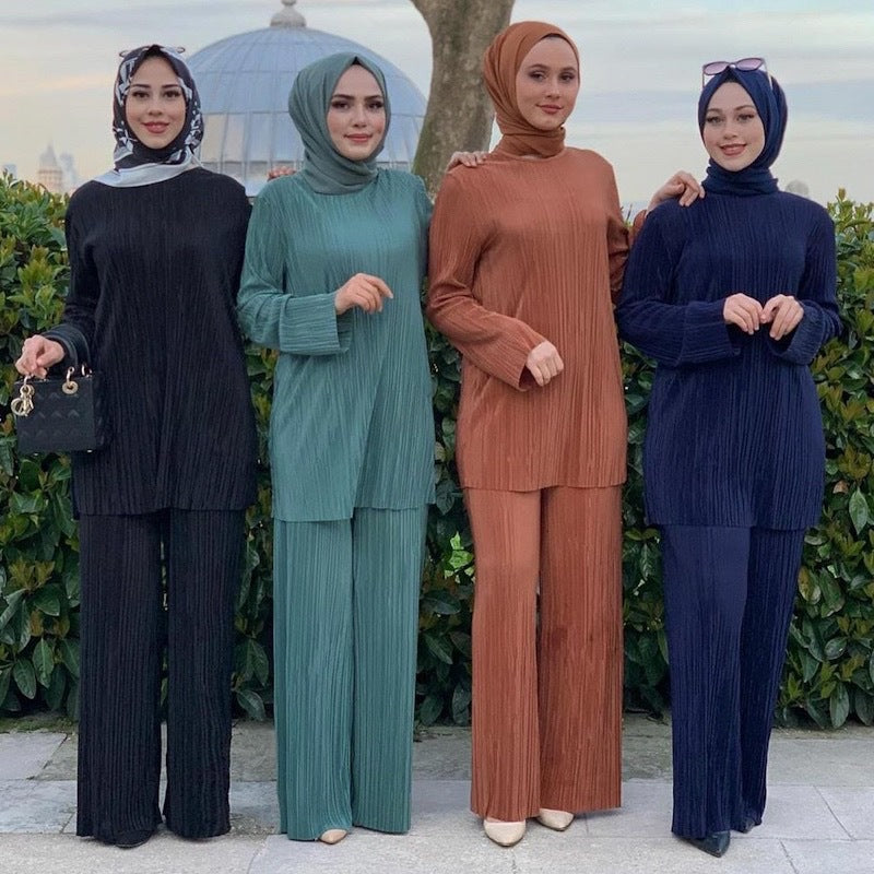 Ethnic Style Loose Casual Pleated 2-Pieces Suit - 2-pieces set