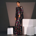 Evening Gown Long Sleeve Crew Neck Sequined Bridesmaid Dress - Dress