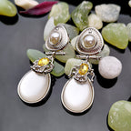 Exaggerated Moonstone Pearl Earrings - Moonstone - Earrings