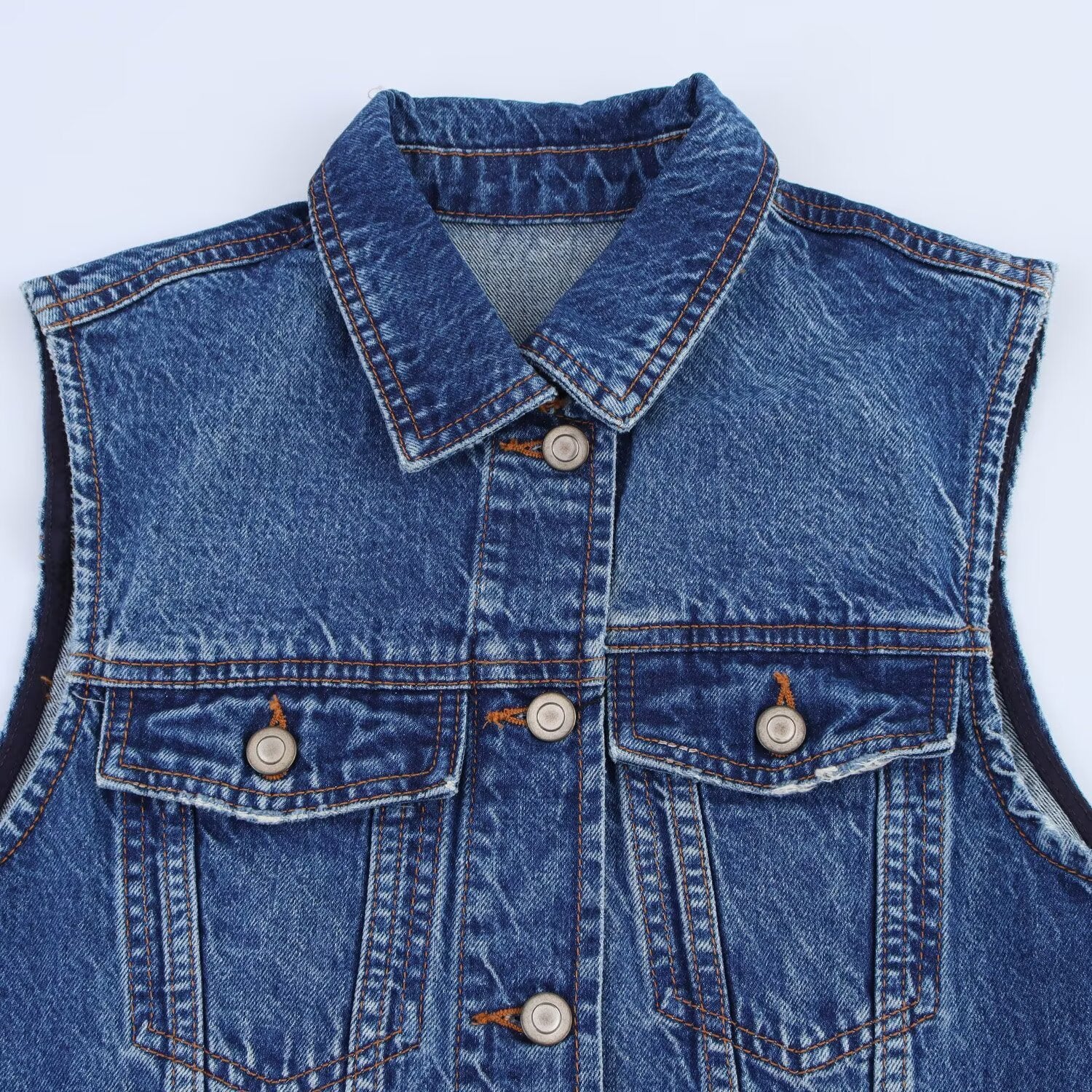 Sleeveless Denim Midi Dress – High-Waist Pencil Silhouette