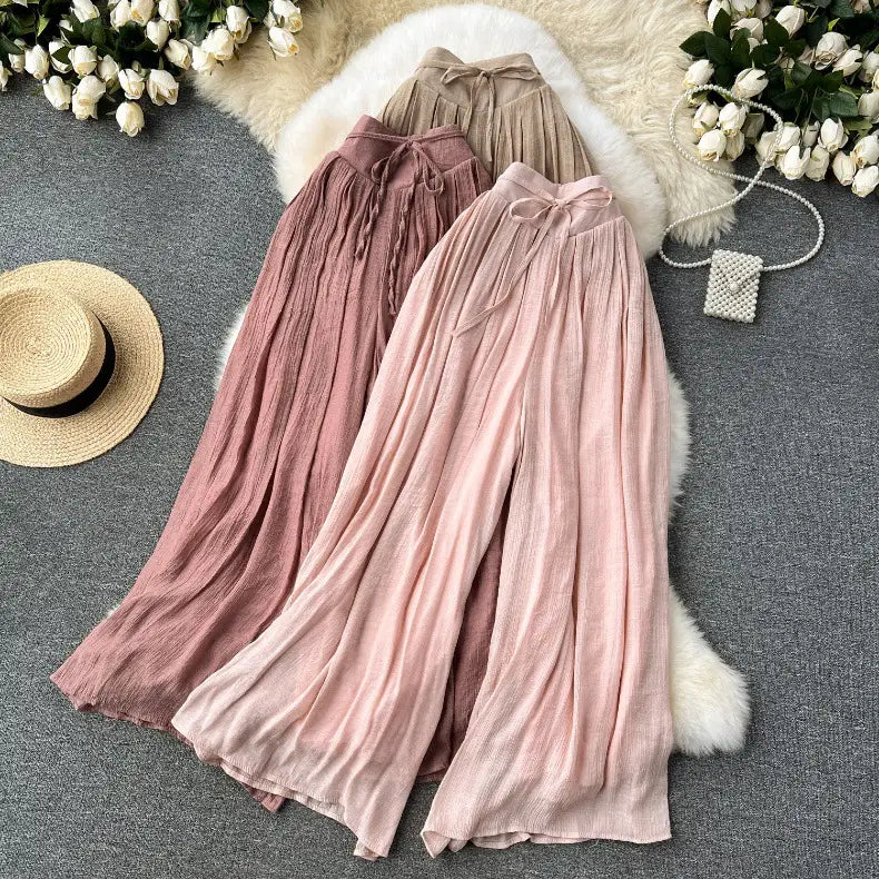 Girls’ Lightweight High Waist Chiffon Pants