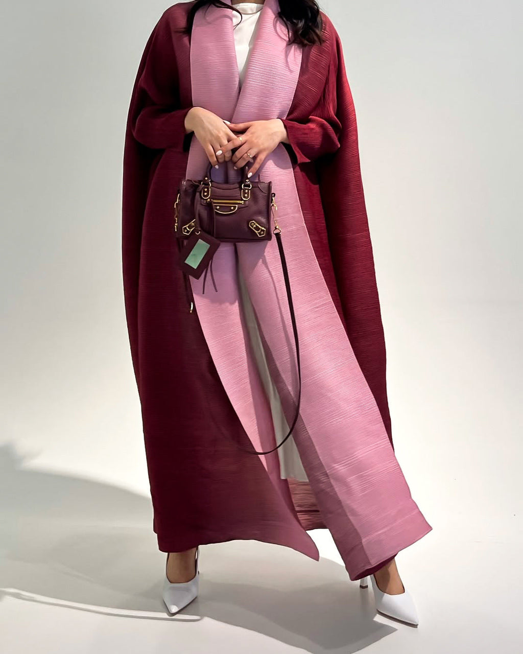Fashionable Gradient Abaya Cape - Dark Pink / Free Size - Abaya