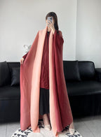 Fashionable Gradient Abaya Cape - Orange / Free Size - Abaya