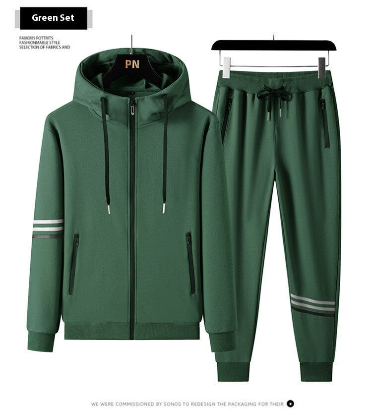 Men's Casual Two-pieces Sports Set, Sports Hoodie and Trousers Suit