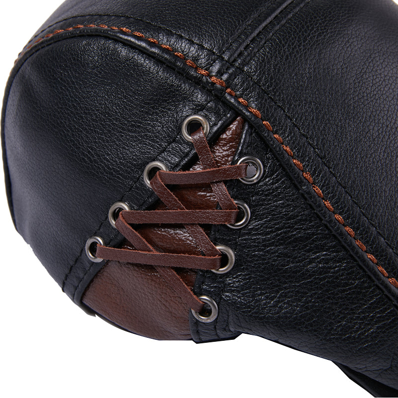 Genuine Leather Flat Cap for Men