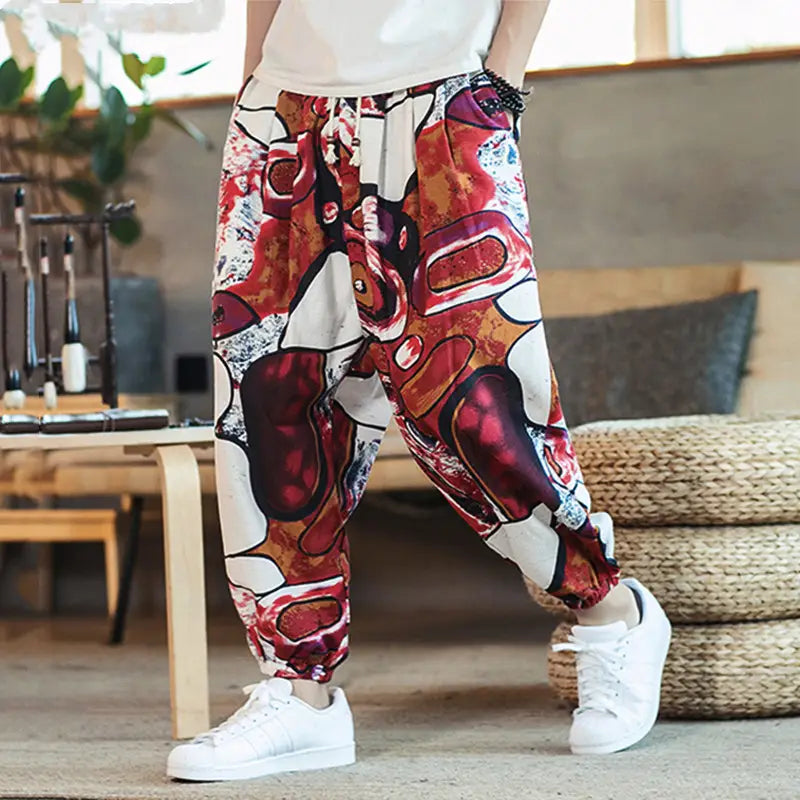 Men’s Cotton and Linen Casual Plus Size Crotch Bloomers