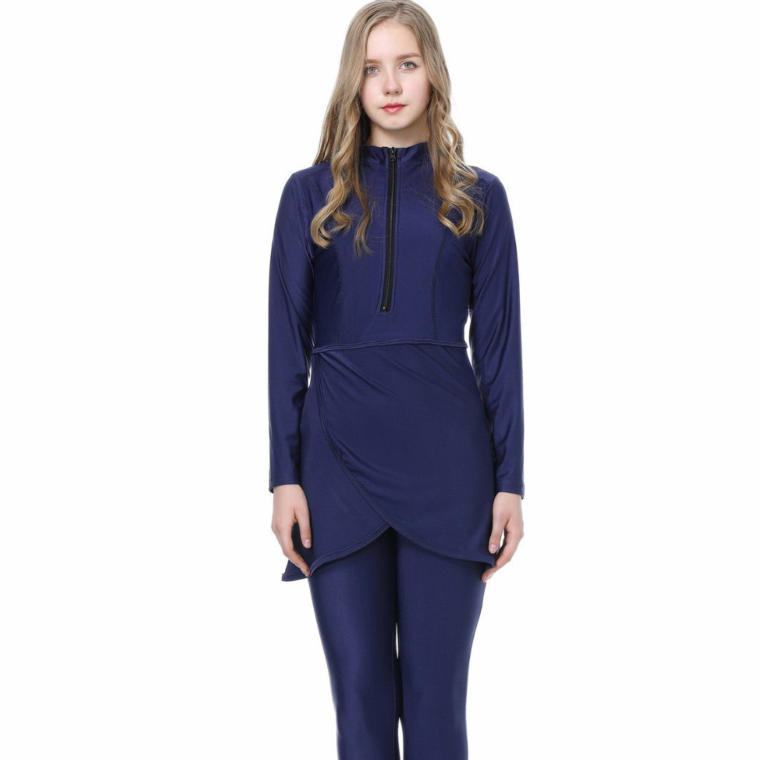 Sun Protection Three-pieces Modest Swimsuit Set