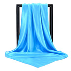 Ladies' Solid Colour Silk Satin Square Scarf, 90/90cm Headscarf, Flight Attendants' Neckerchiefs
