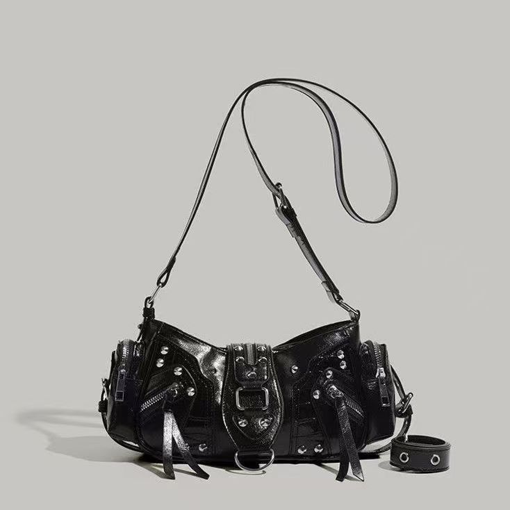 Street Style Crossbody Bag | Edgy Biker Shoulder Bag