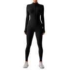 Fleece-lined Long Sleeved Yoga Jumpsuit - Yoga jumpsuit