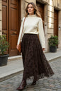 Flock Print Skirt | Brown – NEOMODEST product image 1