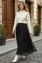 Flock Print Skirt | Black – NEOMODEST product image 1