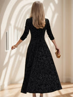 Floral Paisley Pattern Luxury Velvet Dress - Dress