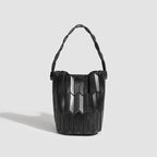Geometric Rhombus Colour Matching Shoulder Bag - Black Small Size - Women’s Shoulder Bag