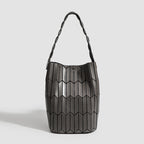 Geometric Rhombus Colour Matching Shoulder Bag - Dark Gray Large Size - Women’s Shoulder Bag