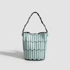 Geometric Rhombus Colour Matching Shoulder Bag - Green Small - Women’s Shoulder Bag