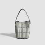 Geometric Rhombus Colour Matching Shoulder Bag - Ice Gray Small Size - Women’s Shoulder Bag