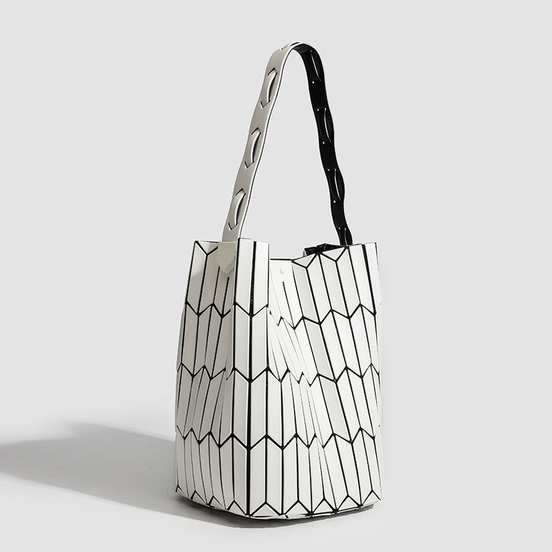 Geometric Rhombus Colour Matching Shoulder Bag - Women’s Shoulder Bag