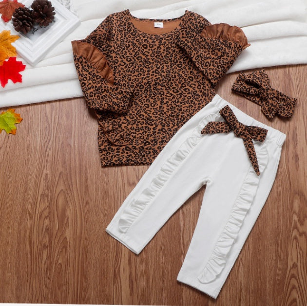 Girls’ 2-pieces Clothes Set Blouse Top with White Pants - 2-pieces set