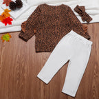 Girls’ 2-pieces Clothes Set Blouse Top with White Pants - 2-pieces set