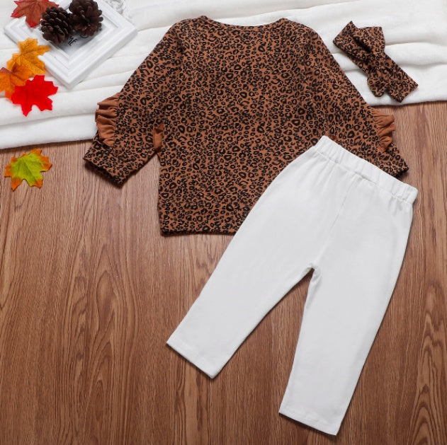Girls’ 2-pieces Clothes Set Blouse Top with White Pants - 2-pieces set