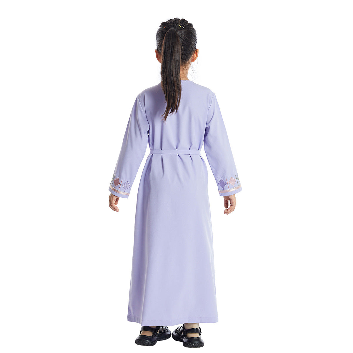 Girls’ Embroidered Zippered Abaya Kids’ Abaya Children’s Hijab Dress - Kids’ Abaya