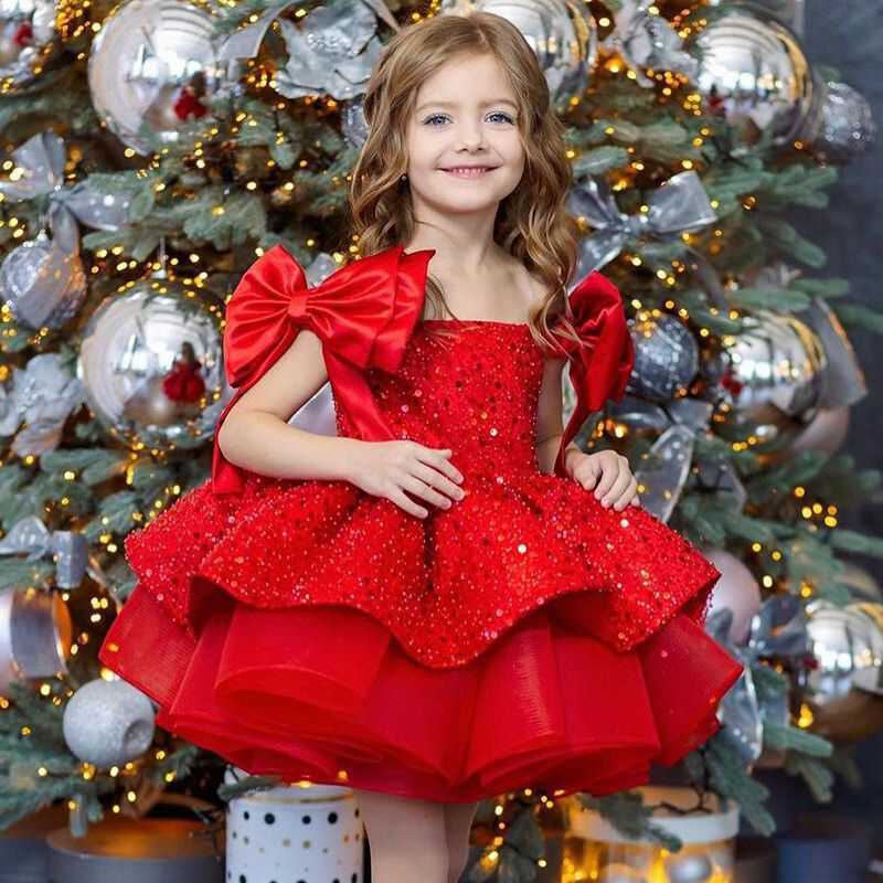 Girls’ Princess Dress with Sequined Bow