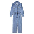 Girls’ Waist-tight Straight-leg Denim Jumpsuit - L / Picture Color - Women’s jumpsuit