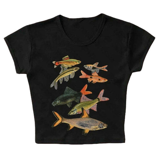 Goldfish Printed Versatile Slim Fit Casual Vest