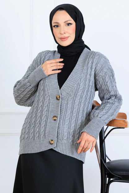 Hair Knit Short Knitwear Cardigan – NEOMODEST product image 2