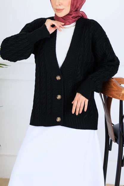 Hair Knit Short Knitwear Cardigan – NEOMODEST product image 2
