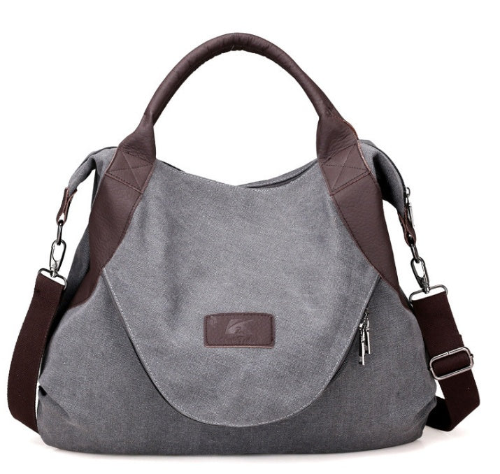 Handbags Women Minimalist Retro Shoulder Crossbody Vintage Canvas Bag - gray