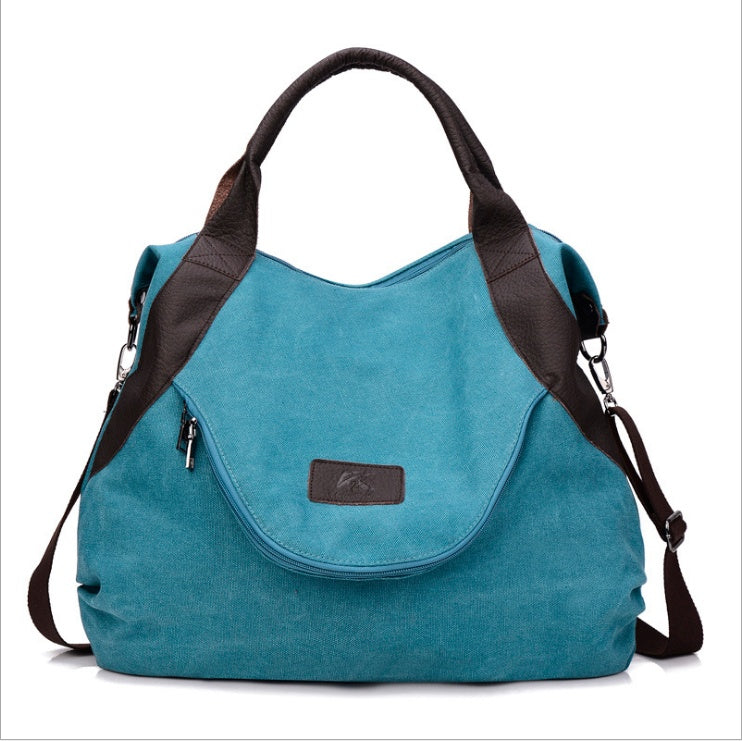 Handbags Women Minimalist Retro Shoulder Crossbody Vintage Canvas Bag - Lake blue