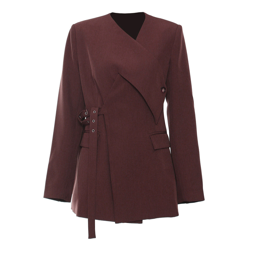Heavy Corns Waist-tight Suit Jacket - Angora Red / L