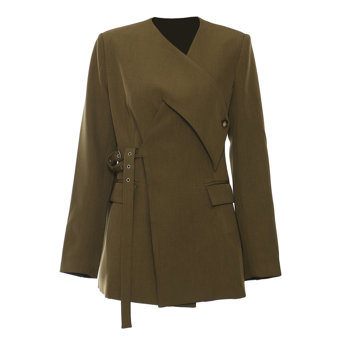 Heavy Corns Waist-tight Suit Jacket - Khaki Green / L
