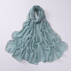 High-gloss Diamond Long-edge Chiffon Scarf Hui Ethnic Scarf Middle Eastern and African Headscarf Malay Wrapped