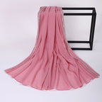 High-gloss Diamond Long-edge Chiffon Scarf Hui Ethnic Scarf Middle Eastern and African Headscarf Malay Wrapped