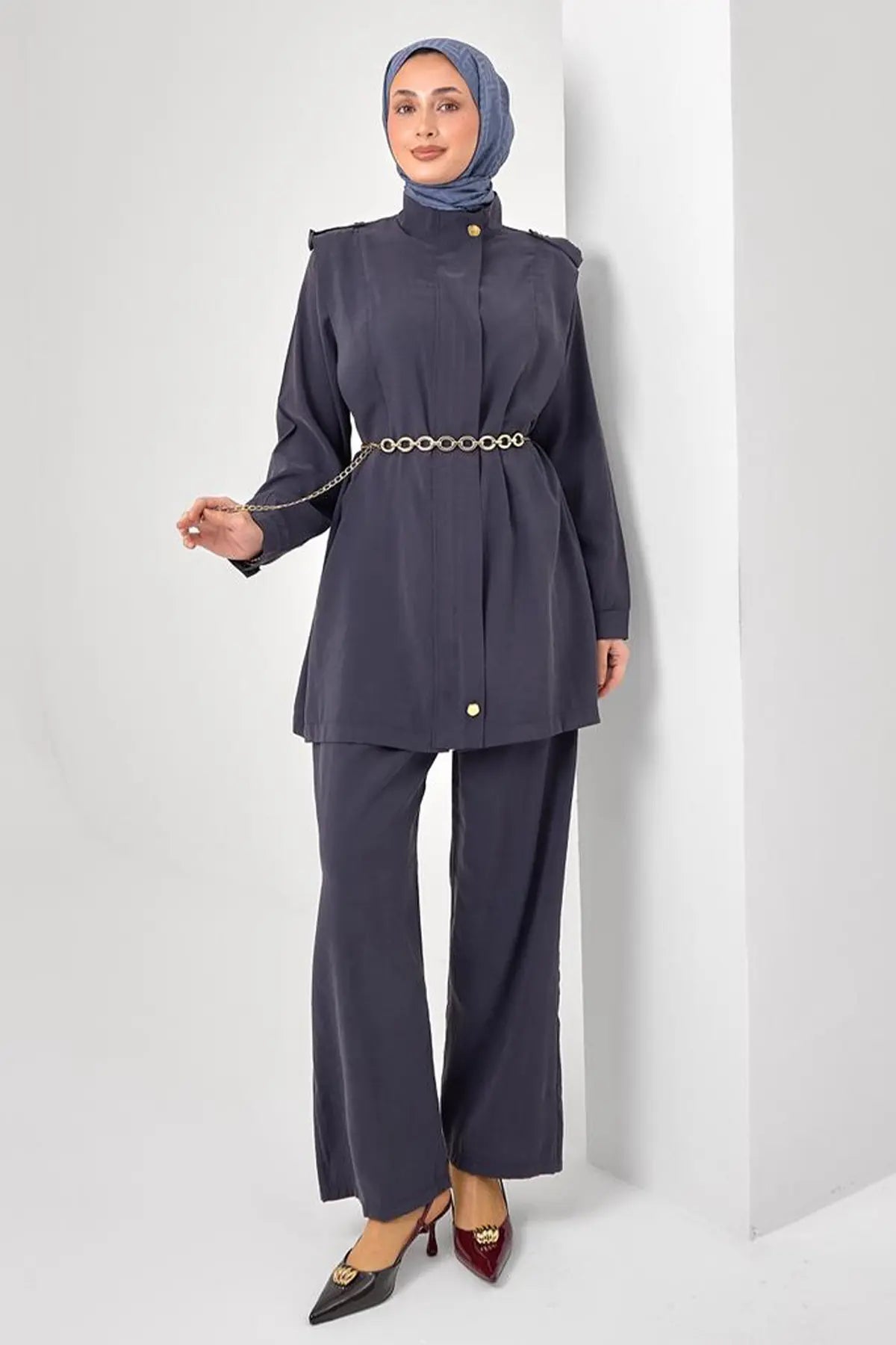 Hijab Two-piece Set | Grey – NEOMODEST product image 2