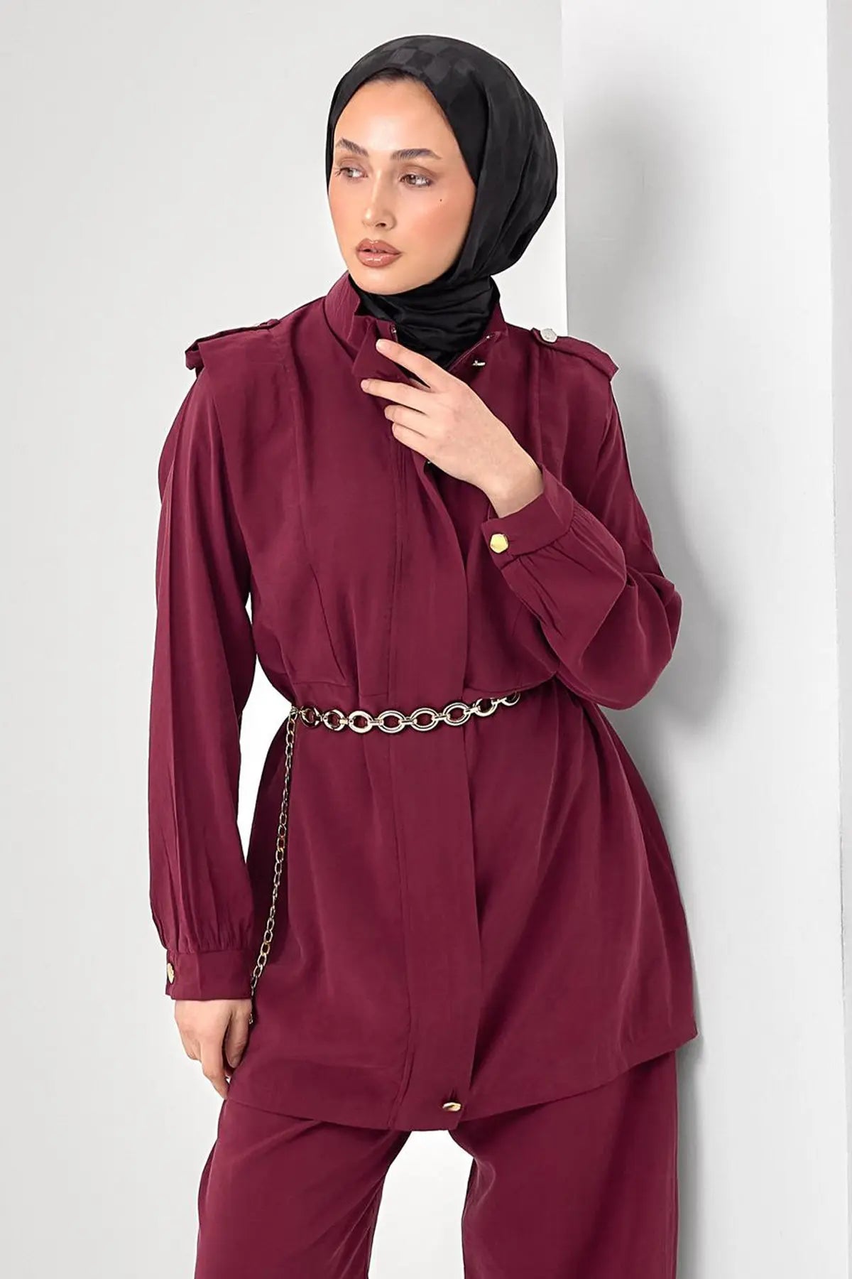 Hijab Two-piece Set | Claret Red – NEOMODEST product image 2