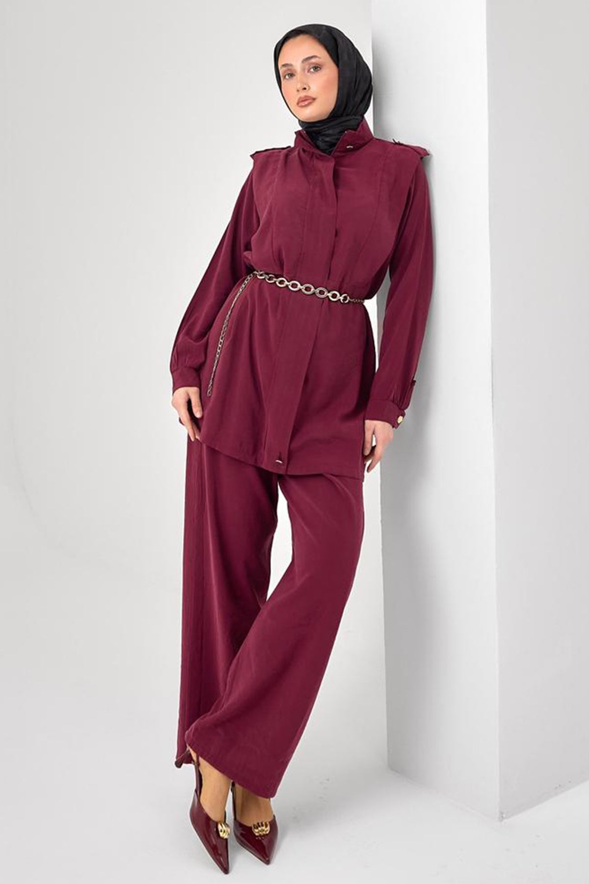 Hijab Two-piece Set | Claret Red – NEOMODEST product image 1