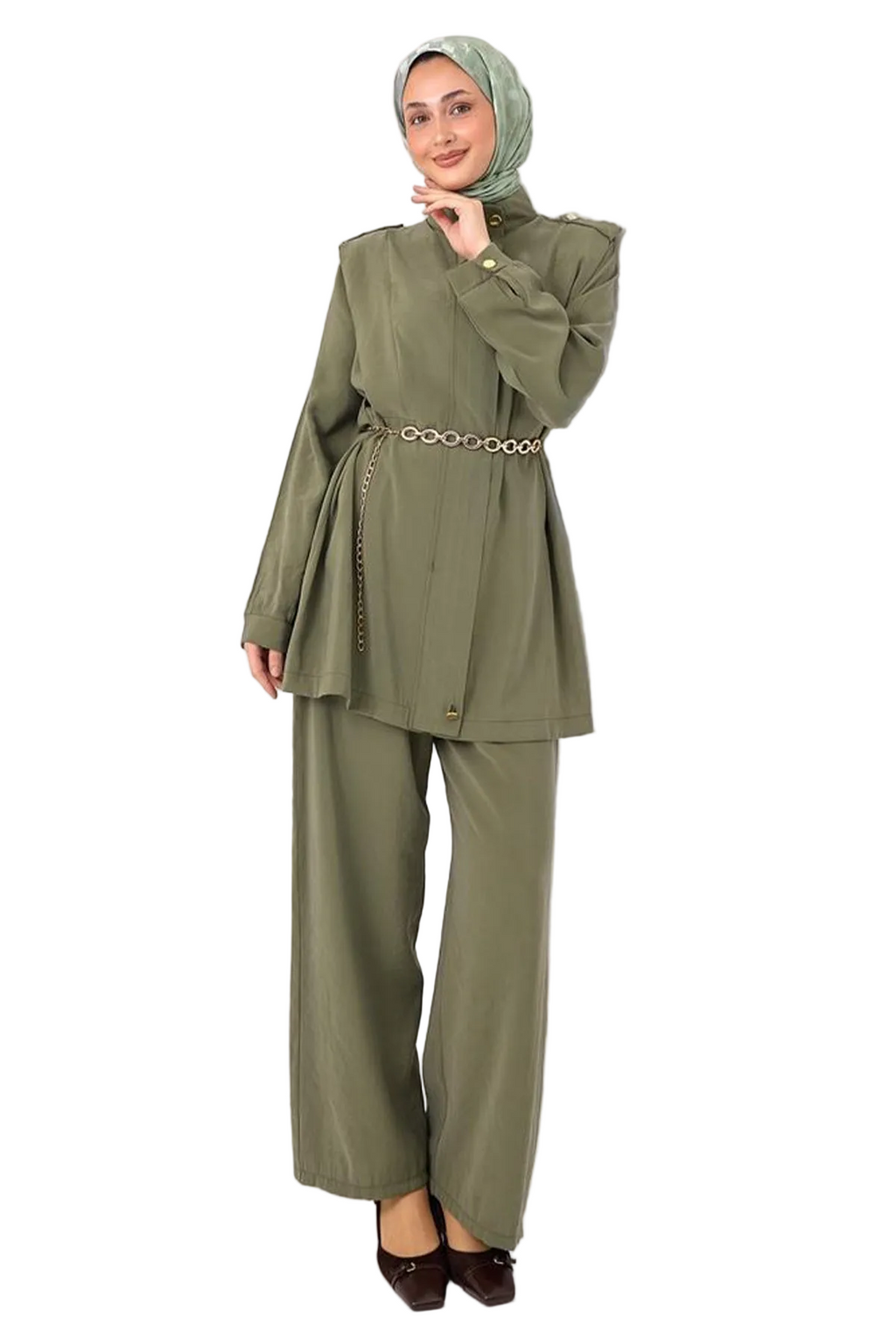 Two-Pieces Khaki Co-ord Set