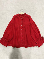 Japanese Style Princess Sleeves Shirt - Red / Free Size - Blouse