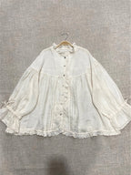Japanese Style Princess Sleeves Shirt - White / Free Size - Blouse
