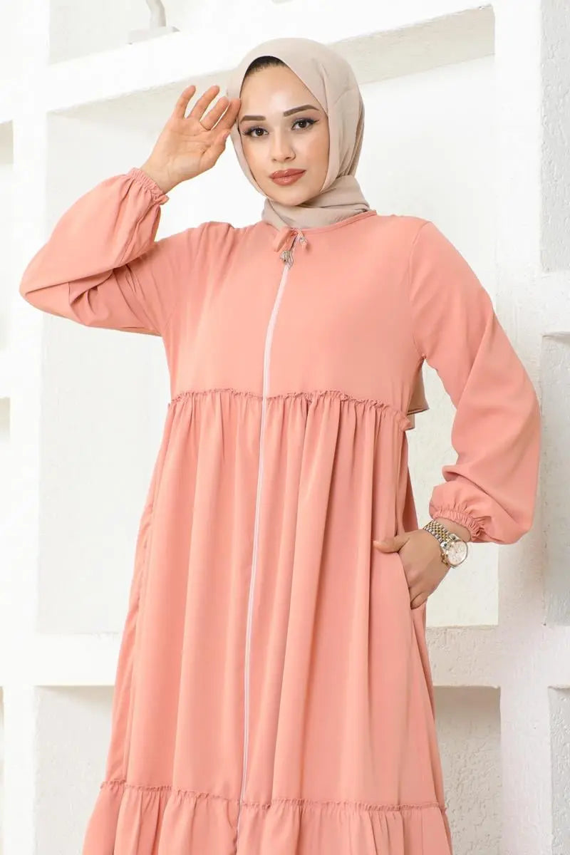 Mec Jessica Crepe Abaya With Frilly Skirt