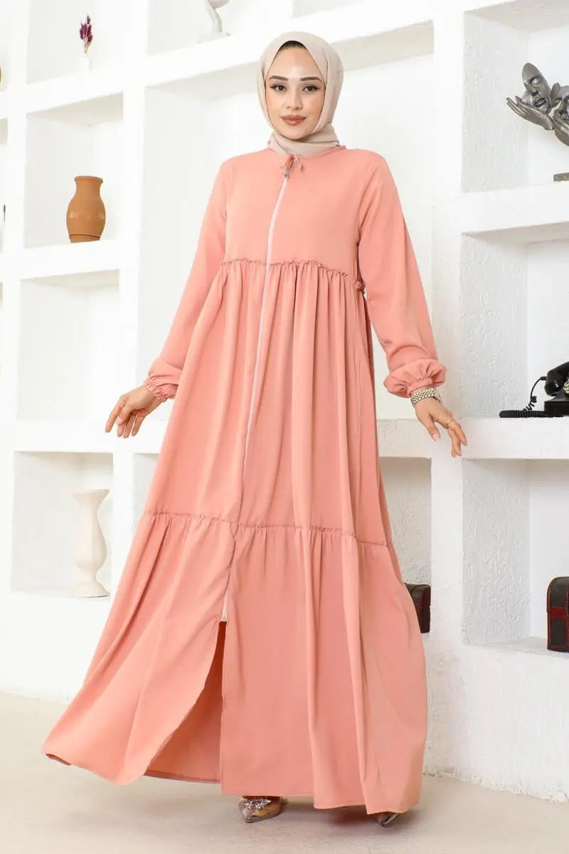 Mec Jessica Crepe Abaya With Frilly Skirt